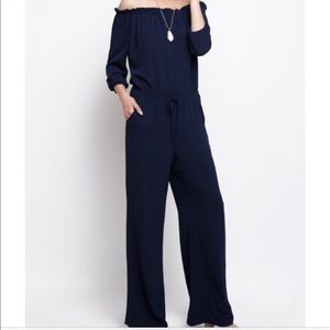 NWT South Moon Under Navy Blue Wide leg Jumpsuit